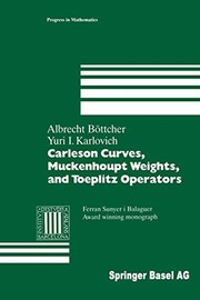 Front cover of Carleson Curves, Muckenhoupt Weights, and Toeplitz Operators by Albrecht Bottcher