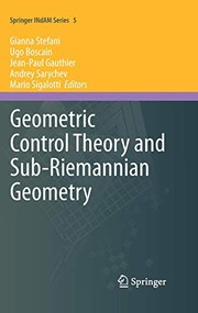 Front cover of Geometric Control Theory and Sub-Riemannian Geometry by Gianna Stefani