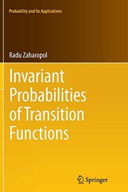Front cover of Invariant Probabilities of Transition Functions by Radu Zaharopol