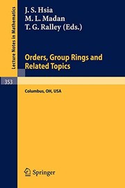 Front cover of Proceedings of the Conference on Orders, Group Rings and Related Topics by J. S. Hsia