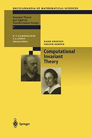 Cover of Computational Invariant Theory by Harm Derksen