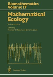 Cover of Mathematical ecology by Simon A. Levin