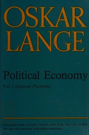 Front cover of Political economy by Oskar Lange