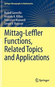 Front cover of Mittag-Leffler Functions, Related Topics and Applications by Rudolf Gorenflo