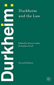 Cover of Durkheim and the law by Steven Lukes