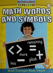 Cover of Math words and symbols by Lynn Peppas