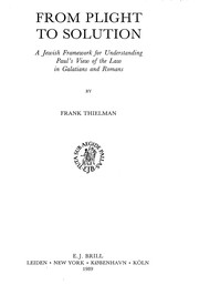 Cover of From plight to solution by Frank Thielman