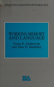 Cover of Working Memory And Language by Susan E. Gathercole