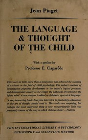 Front cover of The language and thought of the child by Jean Piaget