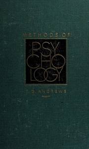 Front cover of Methods of psychology by Tom Gaylord Andrews