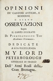 Front cover of Opinioni de' cantori antichi e moderni by Pier Francesco Tosi