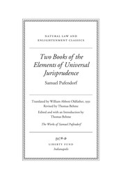 Cover of Two books of the Elements of universal jurispurdence by Samuel Freiherr von Pufendorf