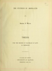 Front cover of The synthesis of amido-acids by Burton B. Wilcox