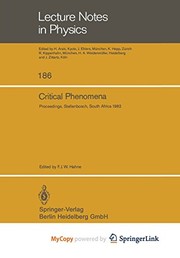 Front cover of Critical Phenomena by F. J. W. Hahne