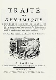 Cover of Traité de dynamique by Jean Le Rond d'Alembert