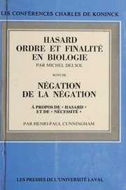 Cover of Hasard, ordre et finalité en biologie by Michel Delsol