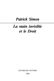 Cover of La main invisible et le droit by Patrick Simon
