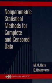 Cover of Nonparametric statistical methods for complete and censored data by M. M. Desu