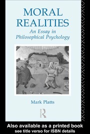 Cover of Moral realities by Platts, Mark de Bretton