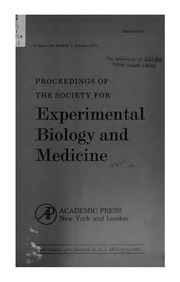 Cover of Proceedings of the Society for Experimental Biology and Medicine by Society for Experimental Biology and Medicine (New York, N.Y.)