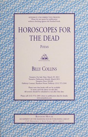 Cover of Horoscopes for the dead by Billy Collins