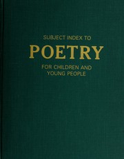 Front cover of Subject index to poetry for children and young people, 1957-1975 by Dorothy B. Frizzell Smith