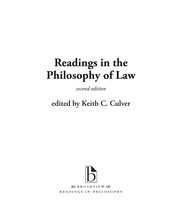 Front cover of Readings in the Philosophy of Law by Keith Culver