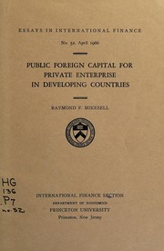 Cover of Public foreign capital for private enterprise in developing countries by Raymond Frech Mikesell