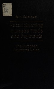 Front cover of Reconstructing Europe's trade and payments by Barry J. Eichengreen