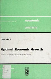 Front cover of Optimal economic growth by Morido Inagaki