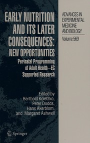 Front cover of Early nutrition and its later consequences by B. Koletzko