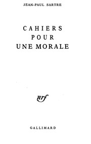 Front cover of Cahiers pour une morale by Jean-Paul Sartre