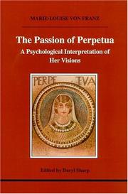 Cover of The passion of Perpetua by Marie-Louise von Franz