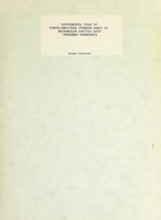 Front cover of Experimental study of finite-amplitude standing waves in rectangular cavities with perturbed boundaries by Ender Kuntsal