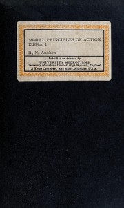Front cover of Moral principles of action by Ruth Nanda Anshen