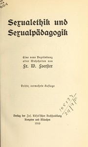 Front cover of Sexualethik und Sexualpädagogik by Friedrich Wilhelm Foerster
