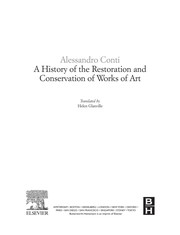 Front cover of A history of the restoration and conservation of works of art by Alessandro Conti