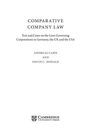 Cover of Comparative company law by Andreas Cahn