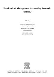 Cover of Handbook of management accounting research by Christopher S. Chapman