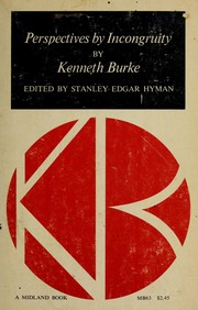 Cover of Perspectives by incongruity by Kenneth Burke