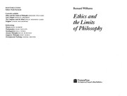 Front cover of Ethics and the limits of philosophy by Bernard Williams