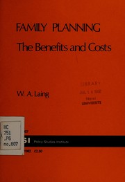 Front cover of Family planning by W. A. Laing