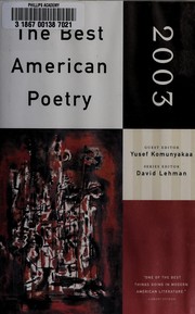 Front cover of The Best American Poetry 2003 by Yusef Komunyakaa