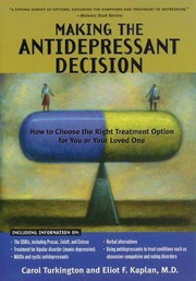 Front cover of Making the antidepressant decision by Carol Turkington