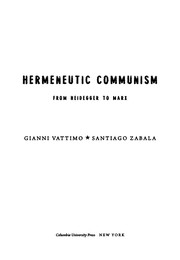 Cover of Hermeneutic Communism by Gianni Vattimo