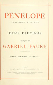 Cover of Pénélope by Gabriel Fauré