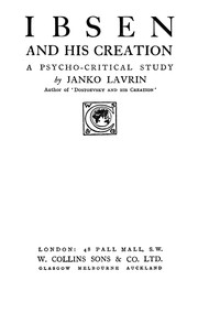 Cover of Ibsen and his creation by Janko Lavrin