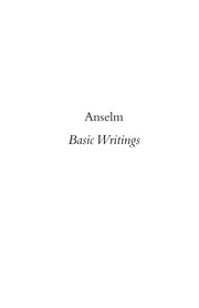Front cover of Basic writings by Anselm of Canterbury