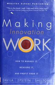 Cover of Making innovation work by Tony Davila