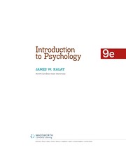 Cover of Introduction to psychology by James W. Kalat